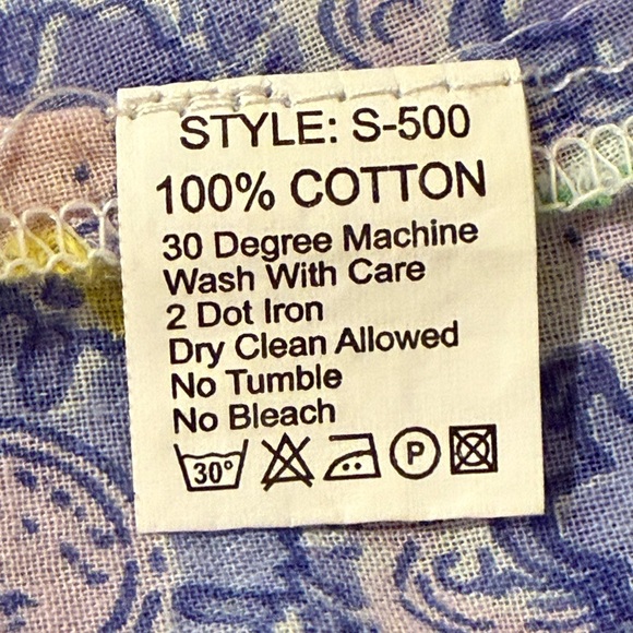 Amtica Santorini EUC Sz L Blue & Yellow Floral Button Embroidered Blouse (0654) - Picture 11 of 11